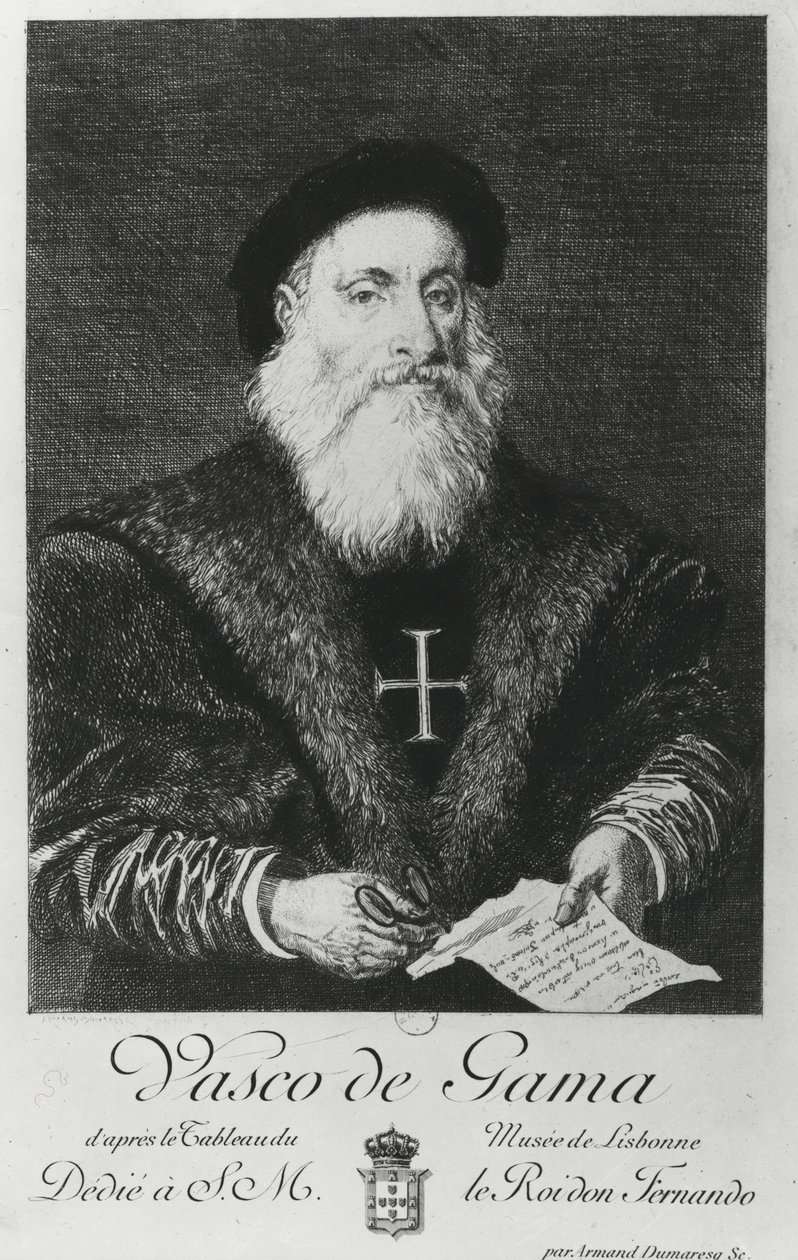 Portret Vasco da Gamy (1469-1524) autorstwa Charles Edouard Armand Dumaresq