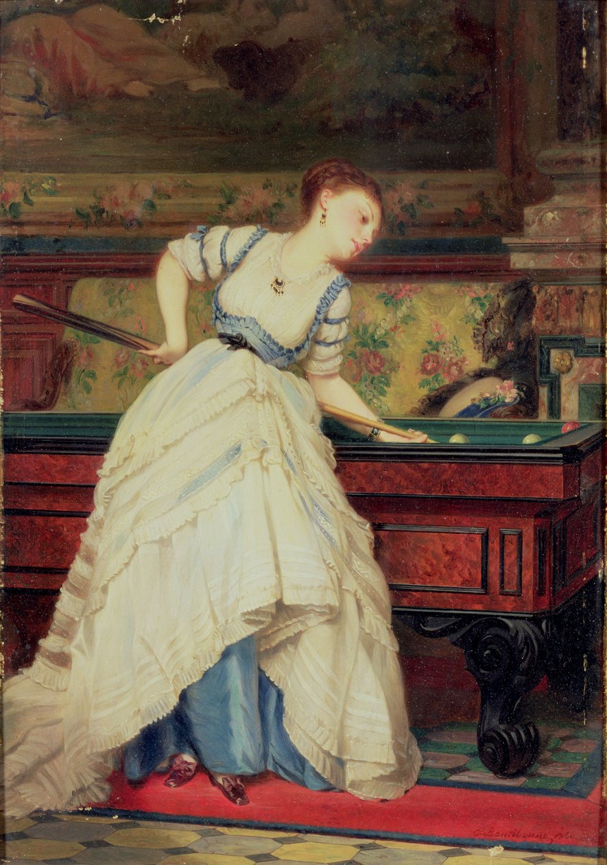 Gra w bilard, XIX wiek autorstwa Charles Edouard Boutibonne