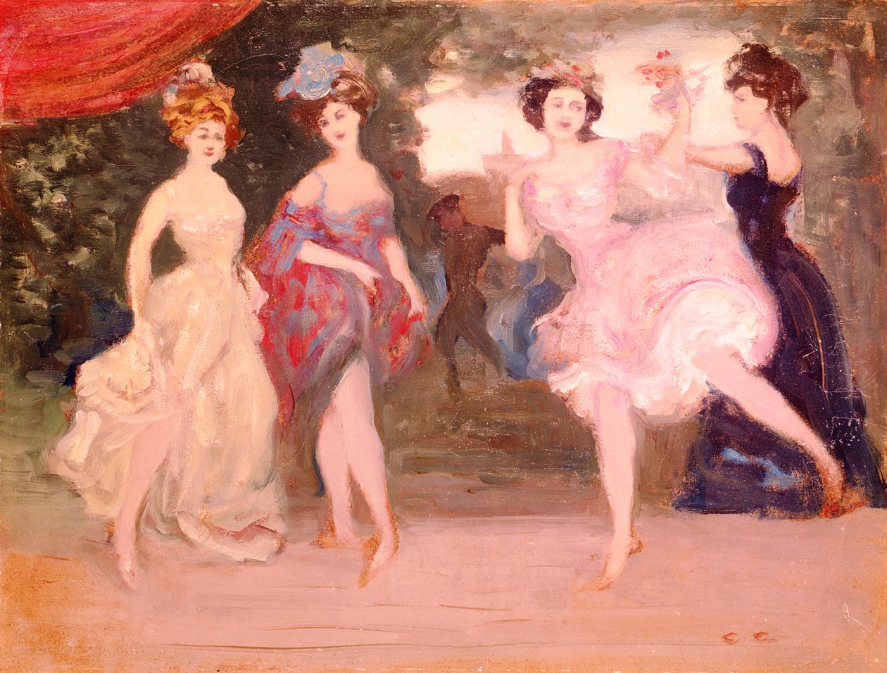 Cztery tancerki na scenie autorstwa Charles Edward Conder