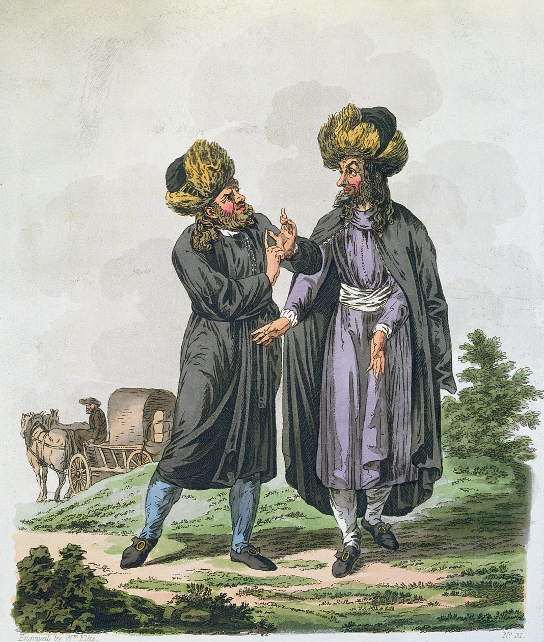 Żydzi polscy, rycina Williama Ellisa (1747-1810) wydana w 1804 r. autorstwa Charles Emilius Gold