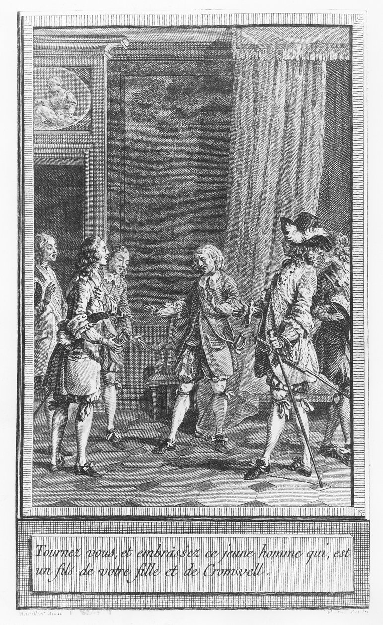 Ilustracja z „Życia i przygód pana Clevelanda, naturalnego syna Olivera Cromwella” autorstwa Abbé Prévosta autorstwa Charles Emmanuel Patas