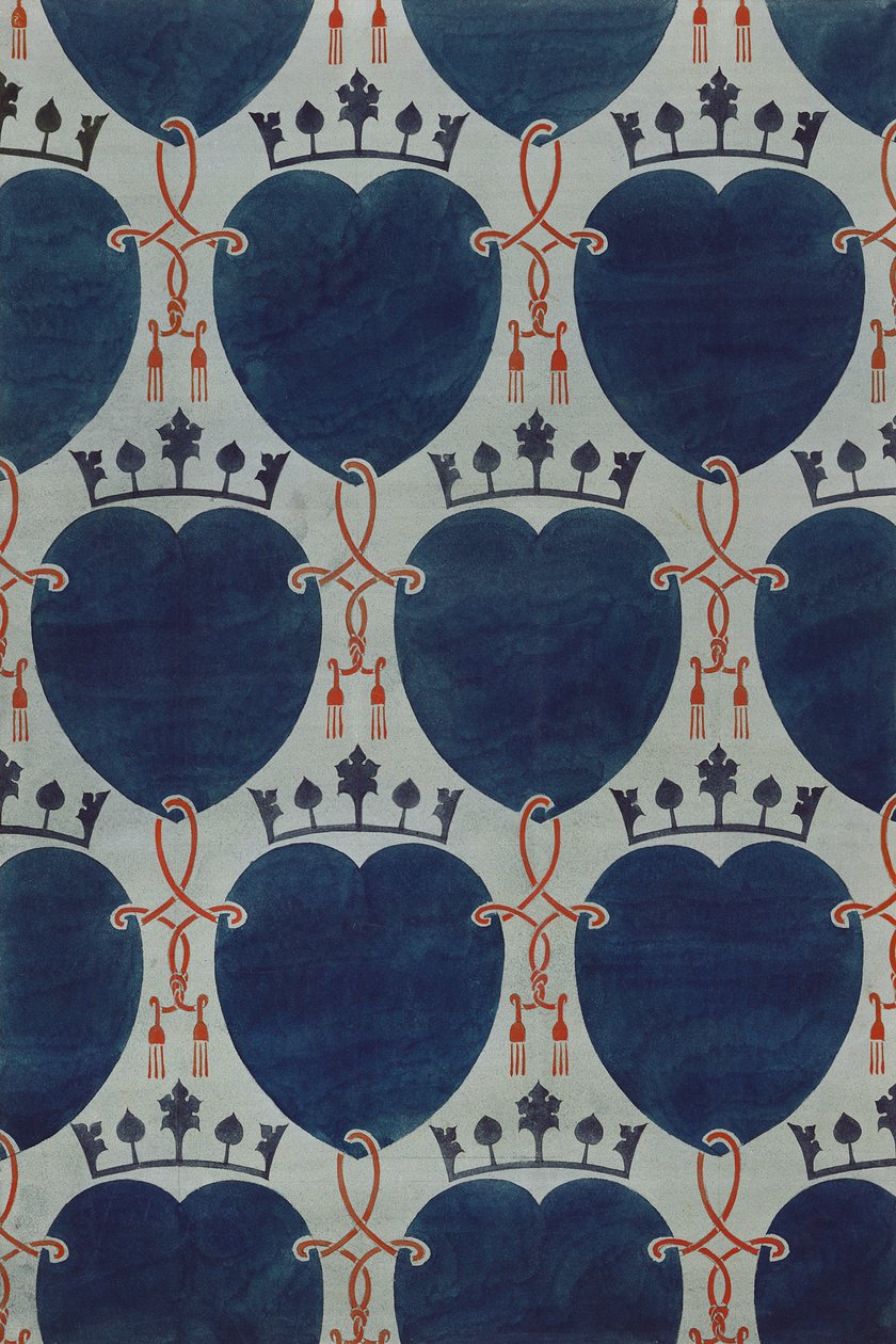 Projekt tkaniny, ok. 1898 autorstwa Charles Francis Annesley Voysey