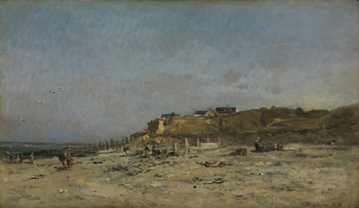 Plaża Villerville, Normandia, 1875 autorstwa Charles Francois Daubigny
