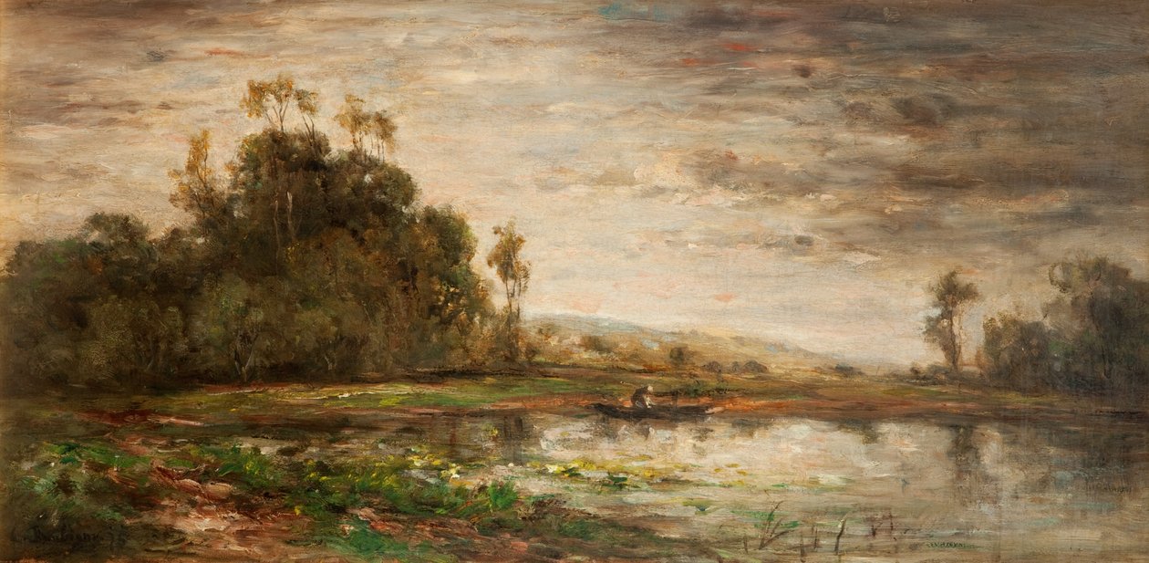 Scena na rzece o zachodzie słońca, 1875 autorstwa Charles Francois Daubigny