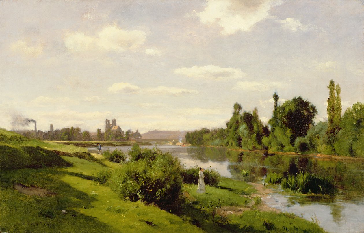 Sekwana w Mantes, ok. 1856 (olej na płótnie wyłożonym woskiem) autorstwa Charles Francois Daubigny