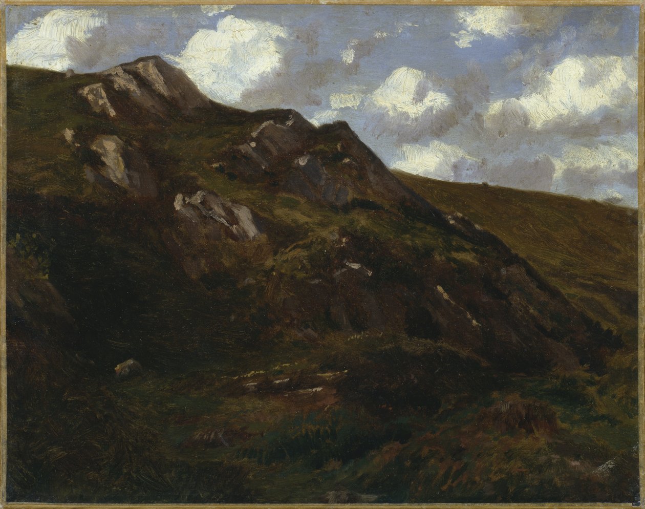 Pejzaż górski (olej na papierze naklejony na płótno) autorstwa Charles Francois Eustache