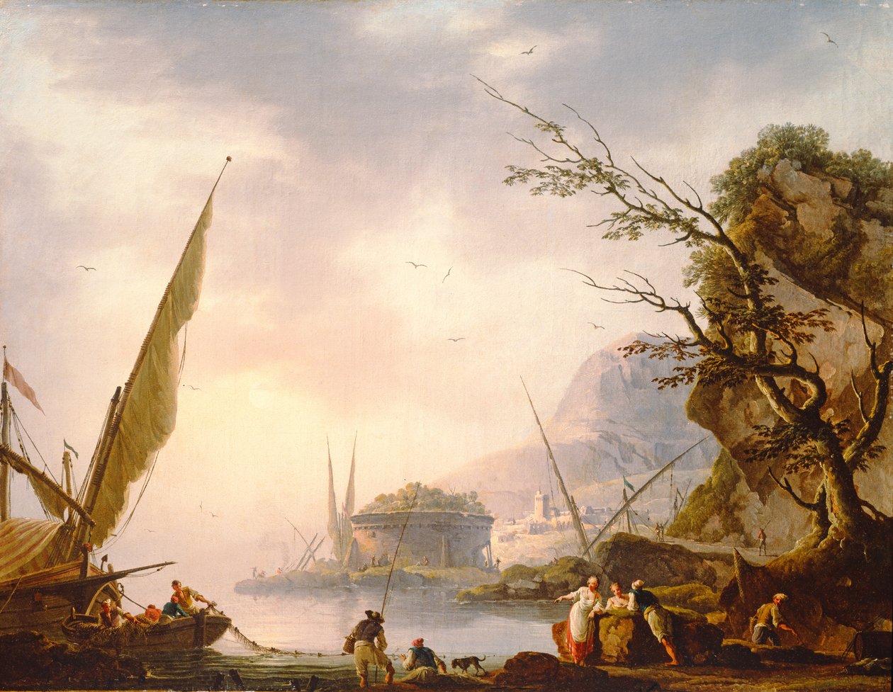 Scena południowego wybrzeża, 1753 autorstwa Charles Francois Lacroix de Marseille