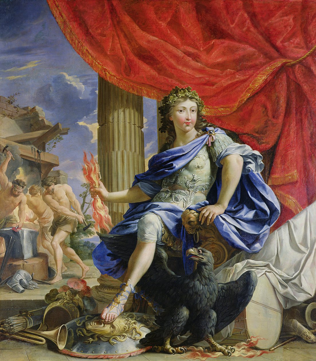 Ludwik XIV (1638-1715) jako Jowisz zdobywający Frondę, 1648-67 autorstwa Charles Francois Poerson