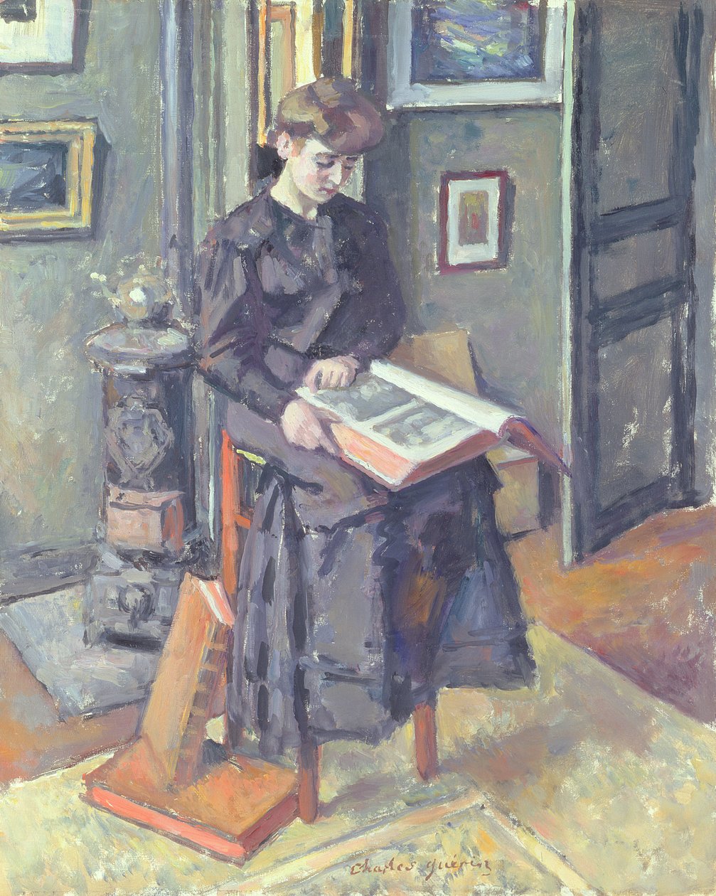 Dziewczyna czytająca książkę, 1906 autorstwa Charles Guerin