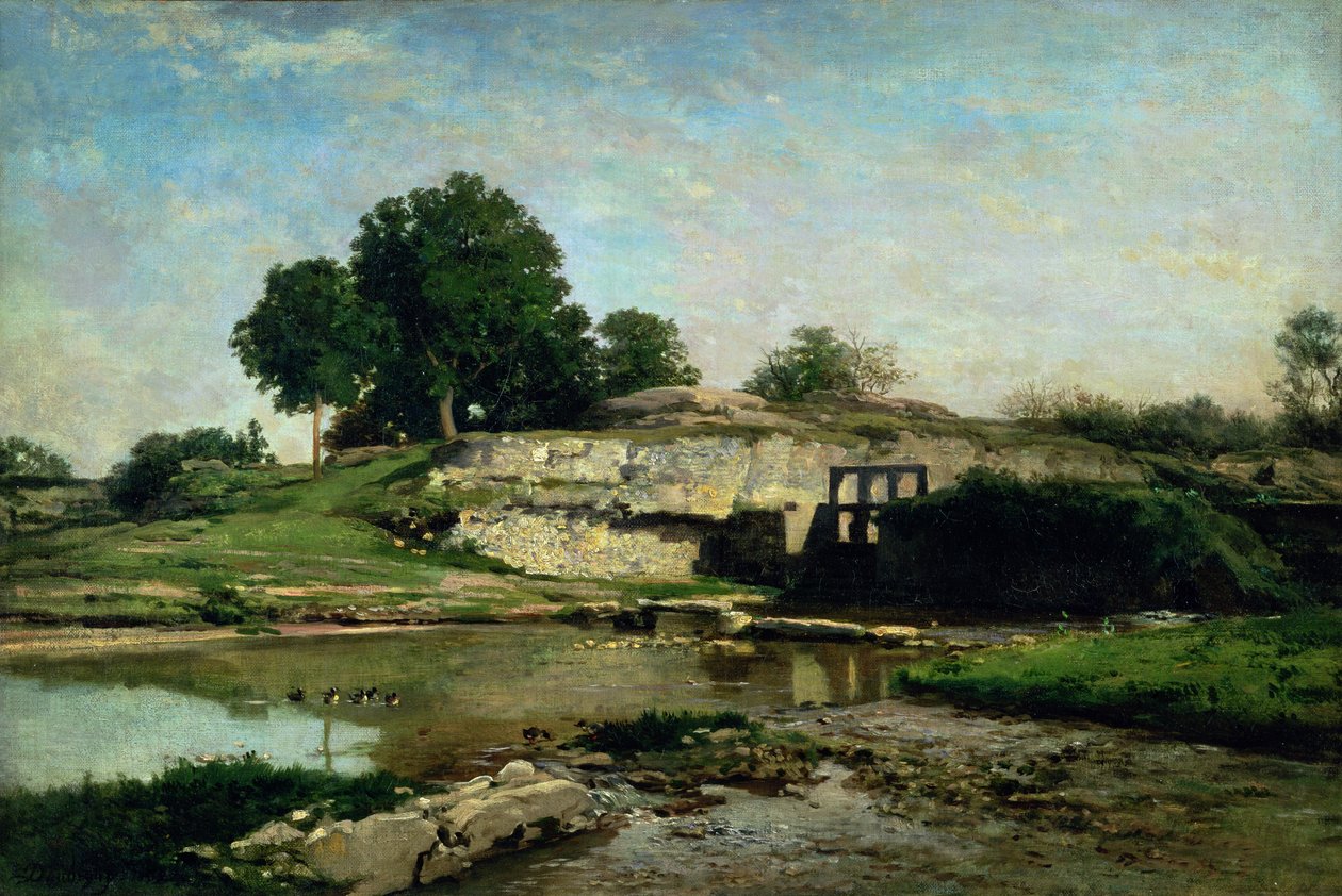 Zamek w Optevoz, 1859 autorstwa Charles Francois Daubigny