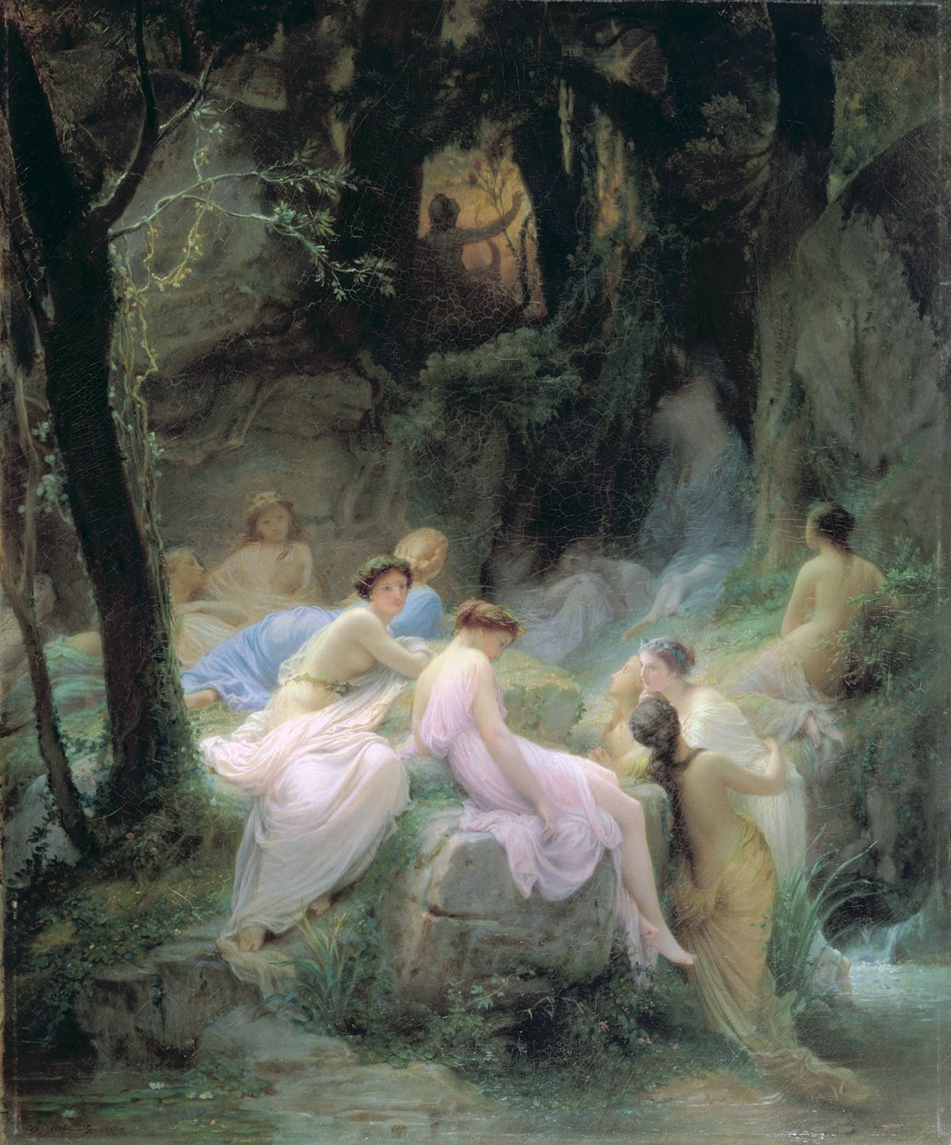 Nimfy słuchające pieśni Orfeusza, 1853 autorstwa Charles François Jalabert