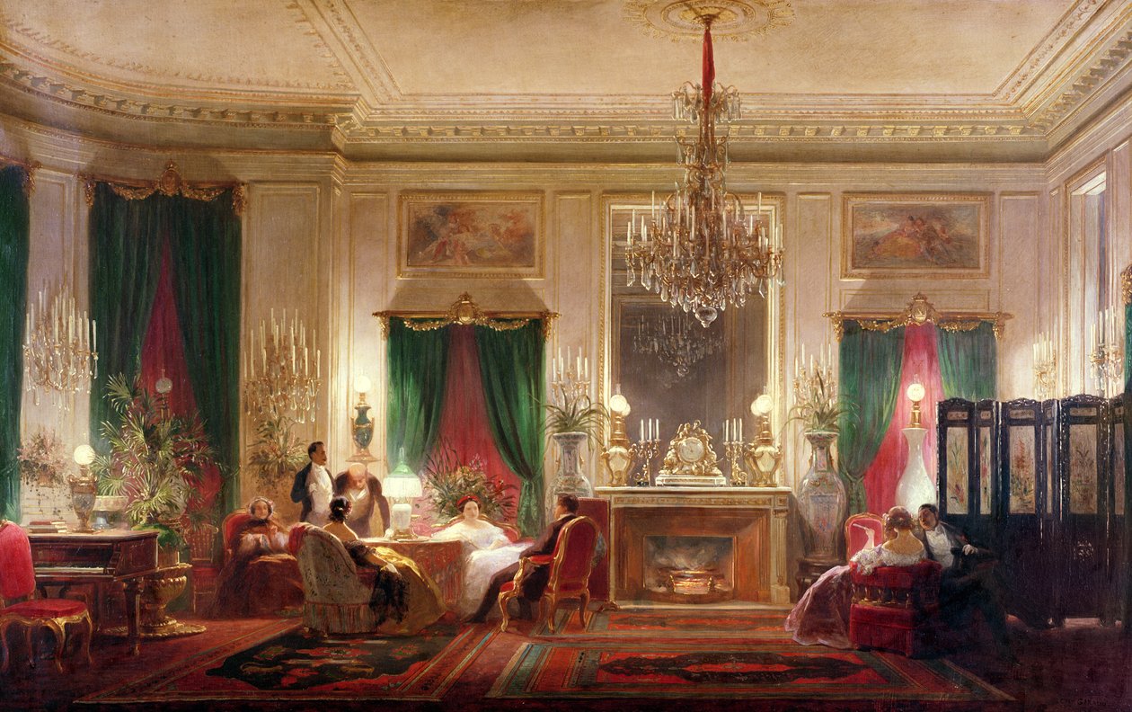 Salon księżnej Matyldy Bonaparte (1820-1904) Rue de Courcelles, Paryż, 1859 autorstwa Charles Giraud