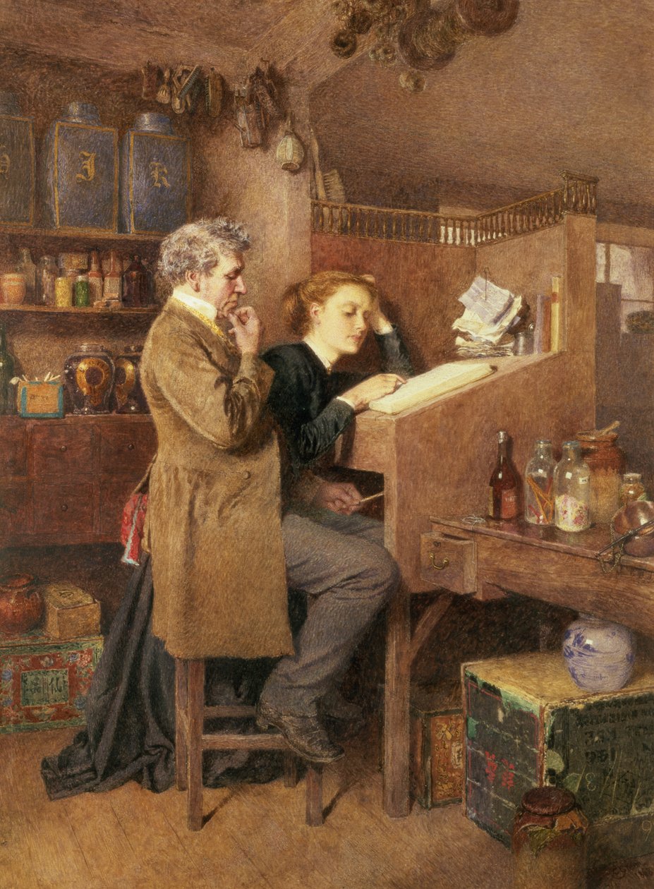 Sklep spożywczy i żona, 1868 autorstwa Charles Green