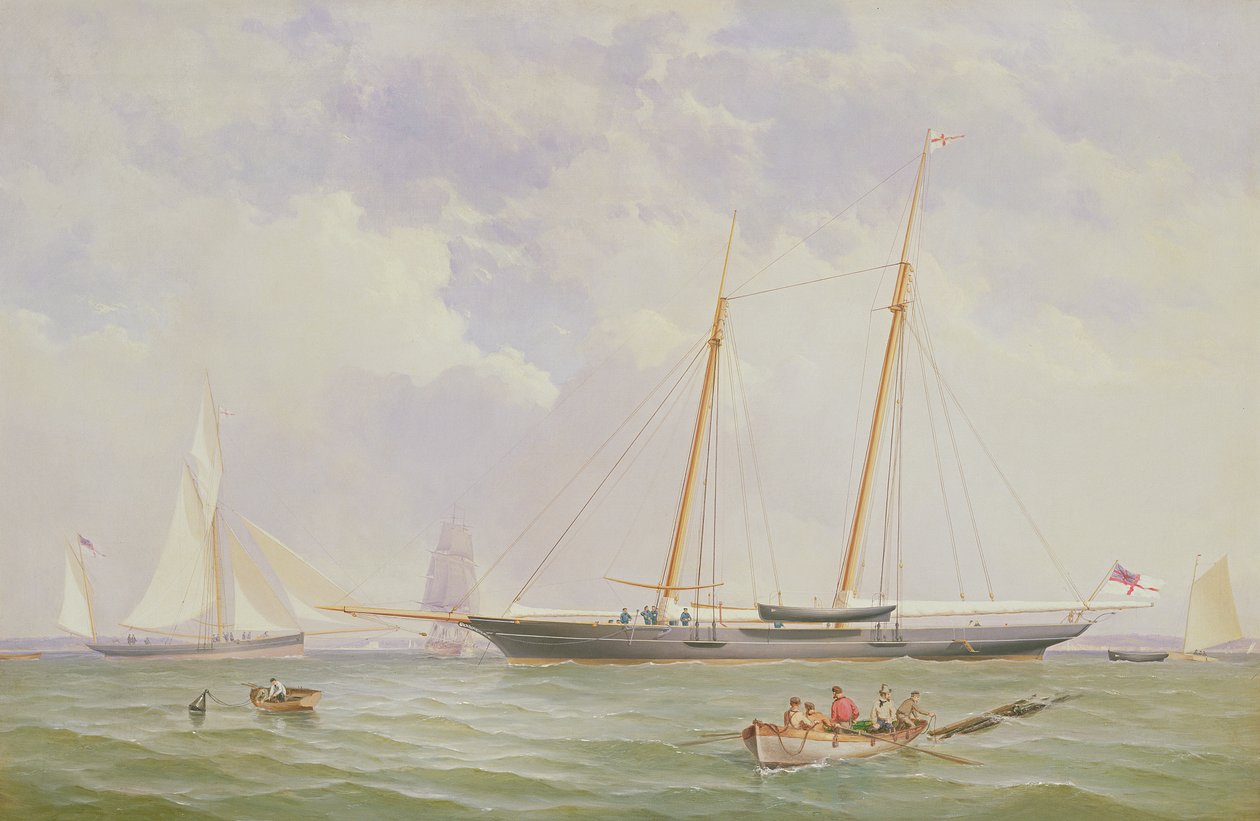 Portret szkunera 110-tonowego Royal Yacht Squadron „Viking” z igieł, 1863 autorstwa Charles Gregory