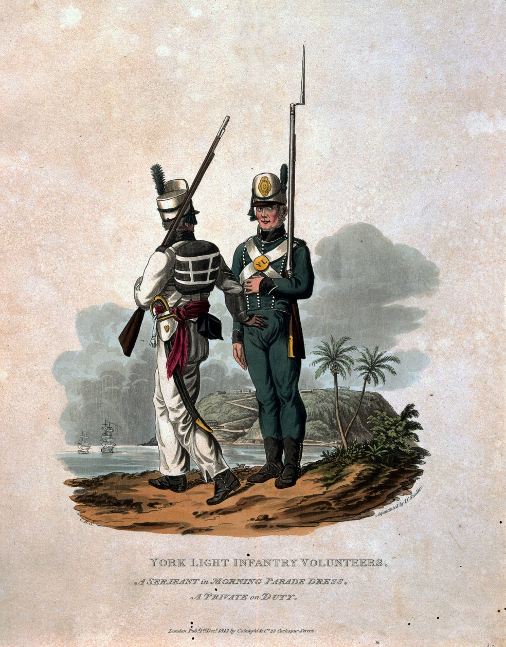 York Light Infantry Volunteers, a Serjeant of Morning Parade Dress, A Private on Duty, from 