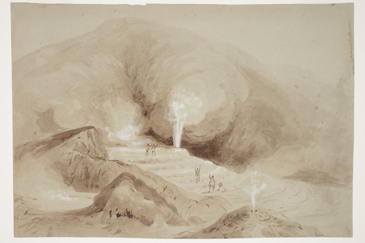 Przerywana wrząca wiosna w pobliżu Rotorua autorstwa Charles Heaphy