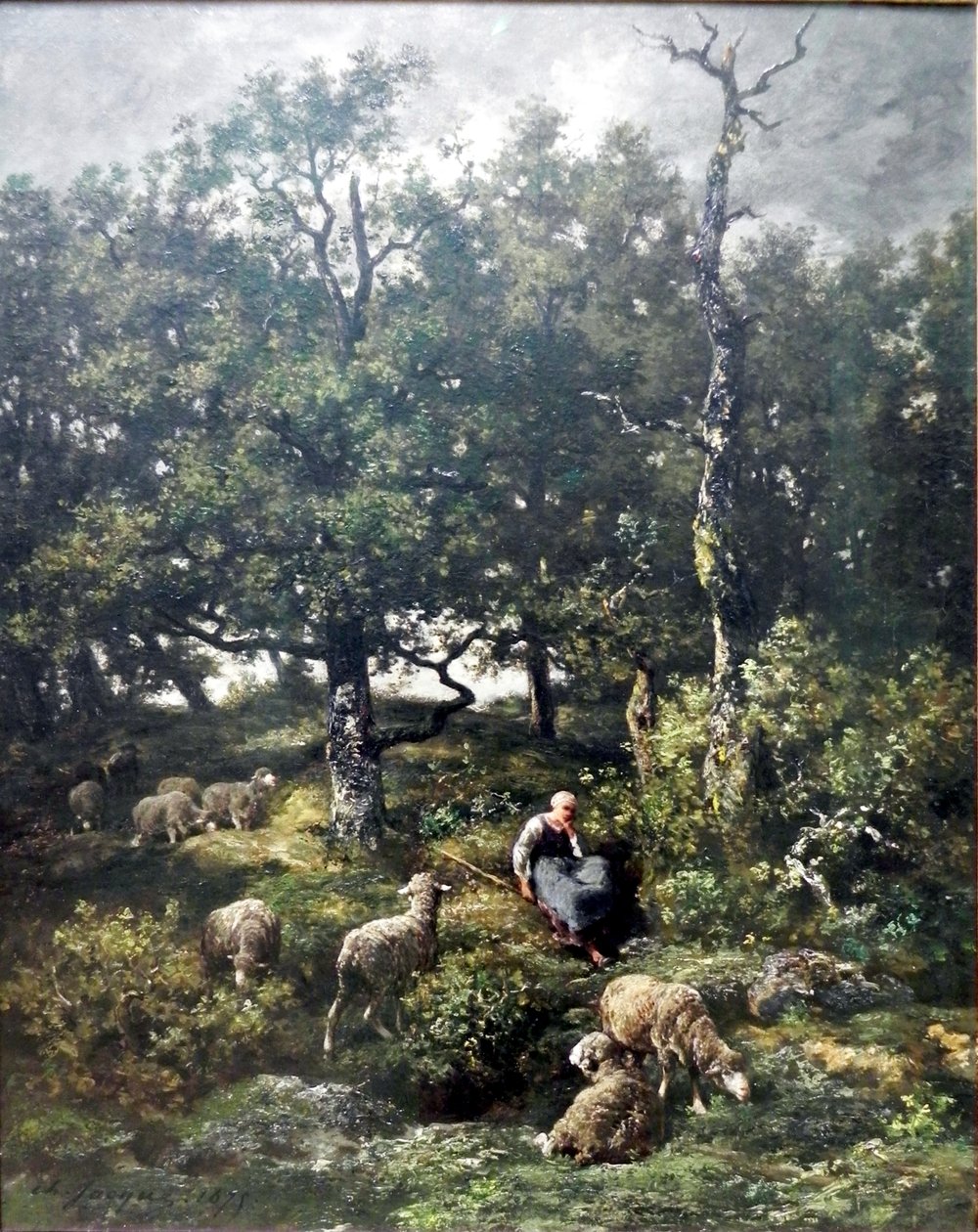 Pasterka ze stadem autorstwa Charles Jacque
