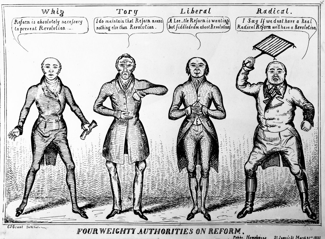 Cztery ważkie autorytety reform, 1831 autorstwa Charles Jameson Grant