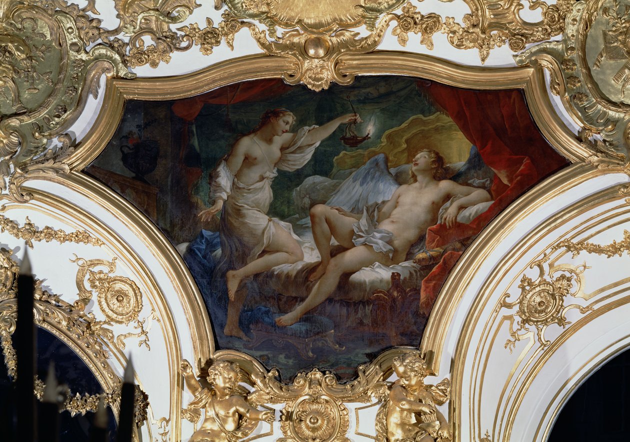 Psyche and Cupid, panel sufitowy z Salon de la Princesse autorstwa Charles Joseph Natoire