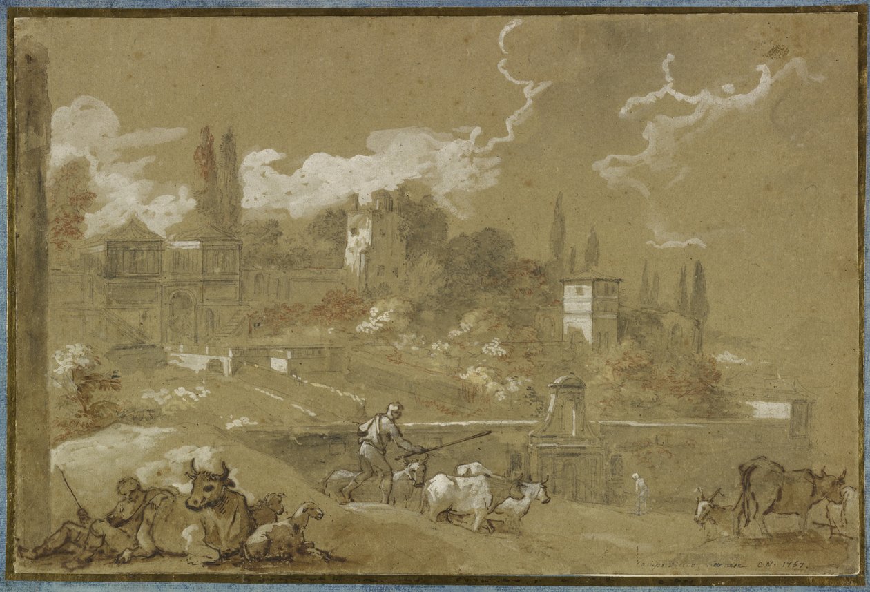 Widok Campo Vacino, Rzym, 1767 autorstwa Charles Joseph Natoire