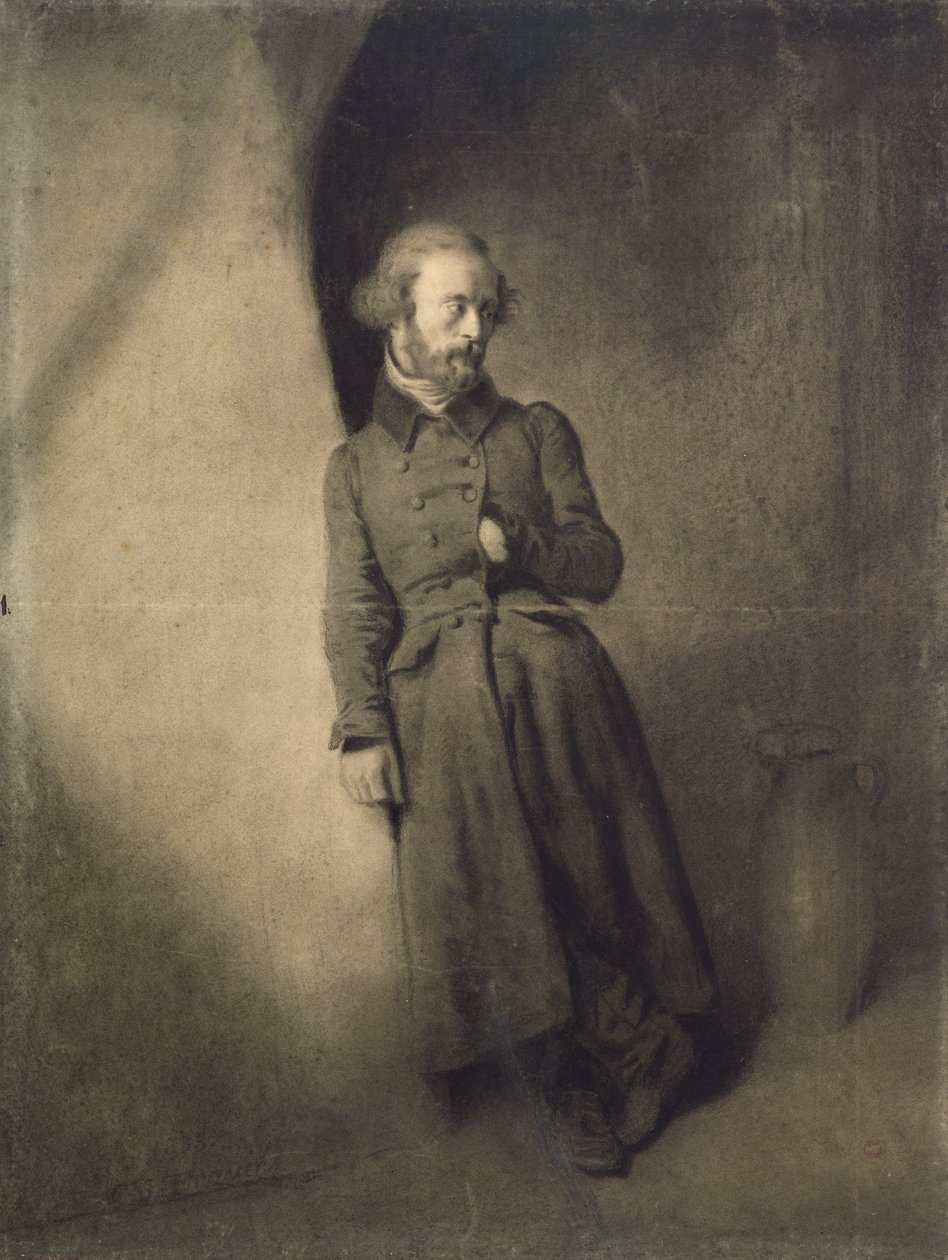 Armand Barbes (1809-70) w więzieniu, 1835 (węgiel na papierze) autorstwa Charles Joseph Travies de Villiers