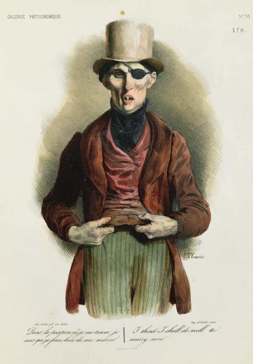 „Myślę, że dobrze zrobię, że się teraz ożenię”, nr 30 z „Galerie Physionomique” autorstwa Charles Joseph Travies de Villiers