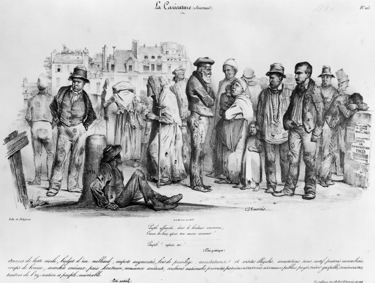 Wyzwolony lud, z „La Karykatury”, ryty przez Delaporte, 1831 autorstwa Charles Joseph Travies de Villiers