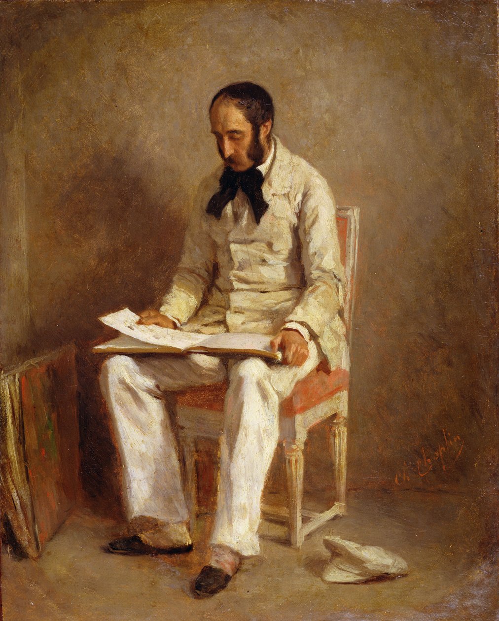 Portret Ernesta-Aime Feydeau (1821-73) autorstwa Charles Joshua Chaplin