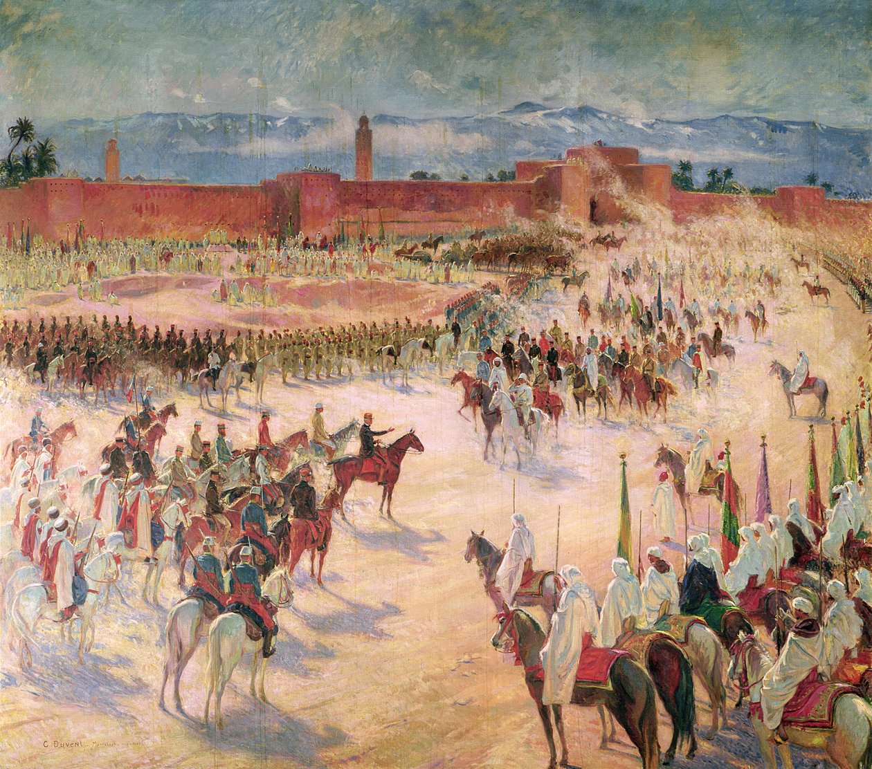 Wejście generała Lyauteya (1854-1934) i generała Mangina (1862-1925) do Marrakeszu w latach 1912, 1915 autorstwa Charles Jules Duvent