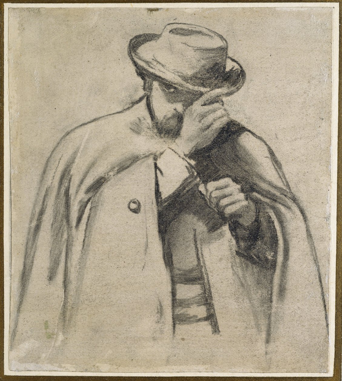 Dante Gabriel Rossetti (węgiel na szarym papierze) autorstwa Charles Keene