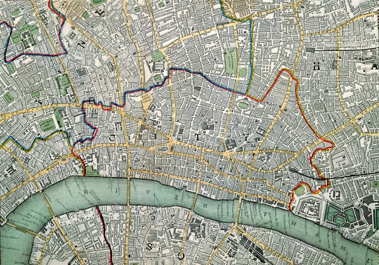 Mapa Londynu, 1852 r. autorstwa Charles Robert Knight