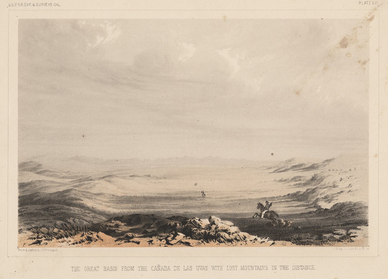 Wielka Kotlina z Kanady de las Uvas z Zagubionymi Górami w Oddali, litho A. Hoen und Co., 1855 (chromolitho) autorstwa Charles Koppel