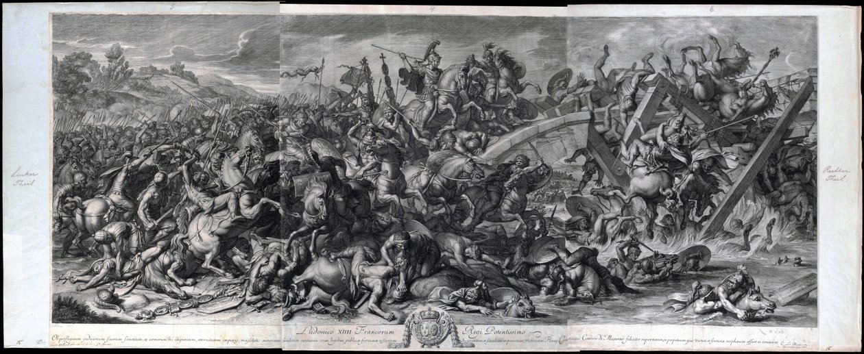 Bitwa przy moście Mulwijskim autorstwa Charles Le Brun