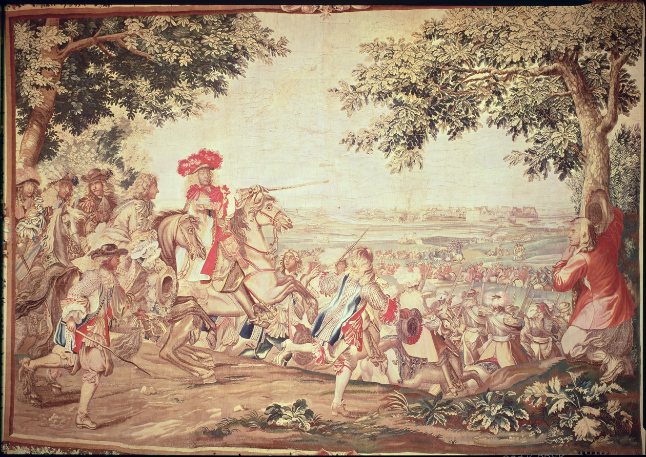 Wjazd Ludwika XIV (1638-1715) do Dunkierki, 2 grudnia 1662 (gobelin) autorstwa Charles Le Brun
