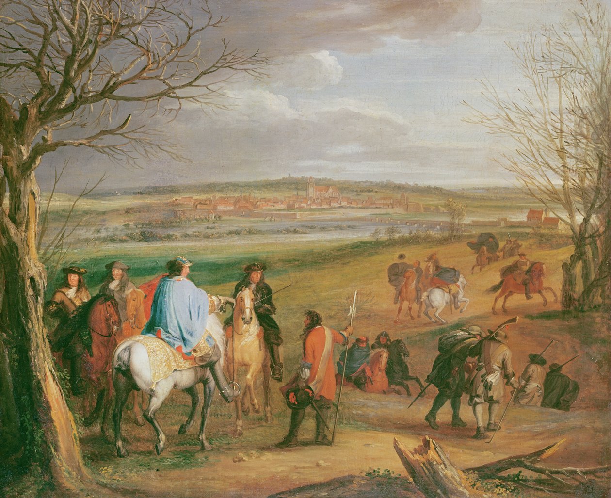 Ludwik XIV (1638-1715), król Francji i Nawarry, przed miastem Dôle autorstwa Charles Le Brun
