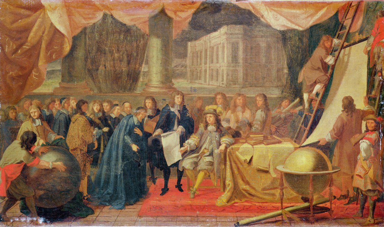Studium założenia Akademii Nauk w 1666 r. i założenia Obserwatorium w 1667 r. autorstwa Charles Le Brun