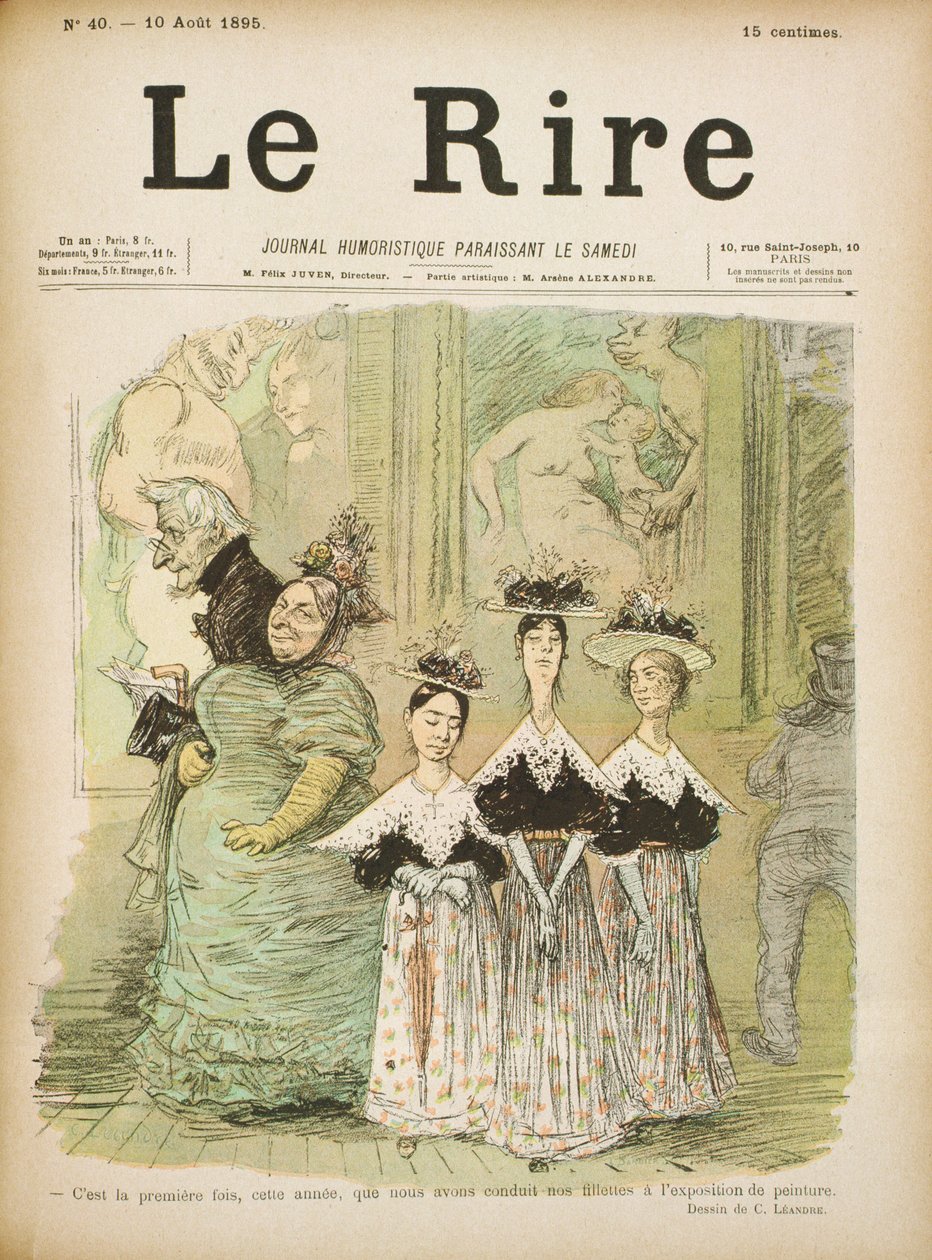 W Salonie, przednia okładka „Le Rire”, 10 sierpnia 1895 r. autorstwa Charles Leandre
