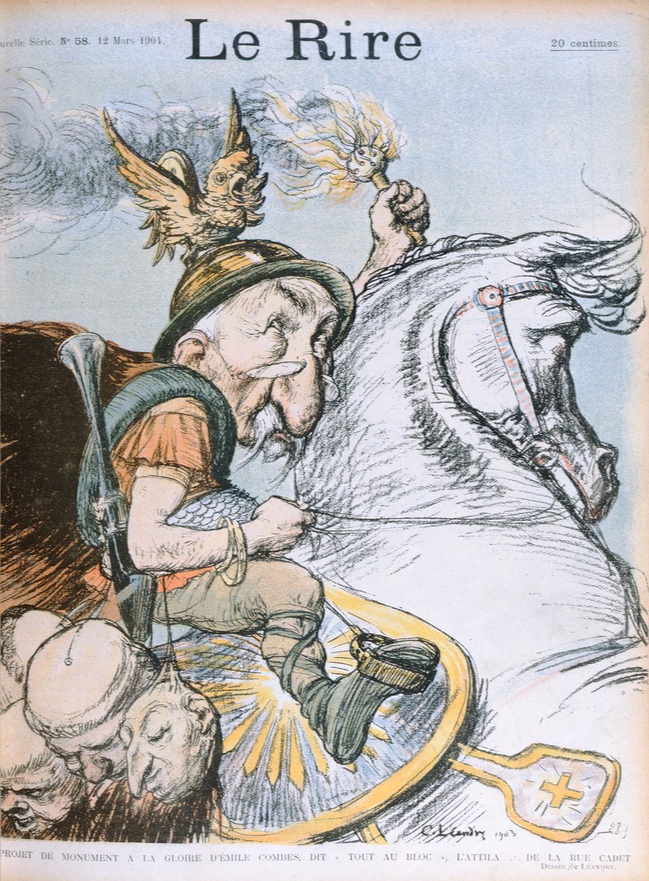 Karykatura Emila Combesa, okładka magazynu „Le Rire”, 12.03.1903 r. autorstwa Charles Leandre