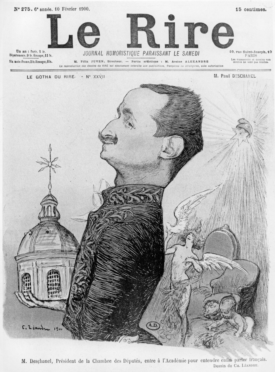 Karykatura Paula Deschanela, z "Le Rire", 10 lutego 1900 r. autorstwa Charles Leandre