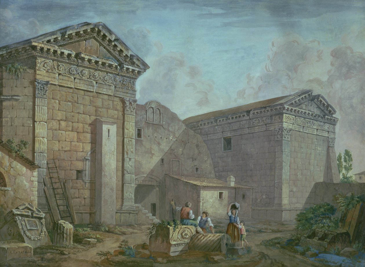 Świątynia Augusta, Pola, Istria autorstwa Charles Louis Clerisseau
