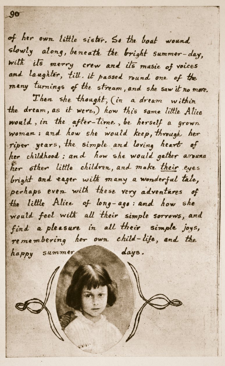 Alice Liddell na ostatniej stronie „Alice