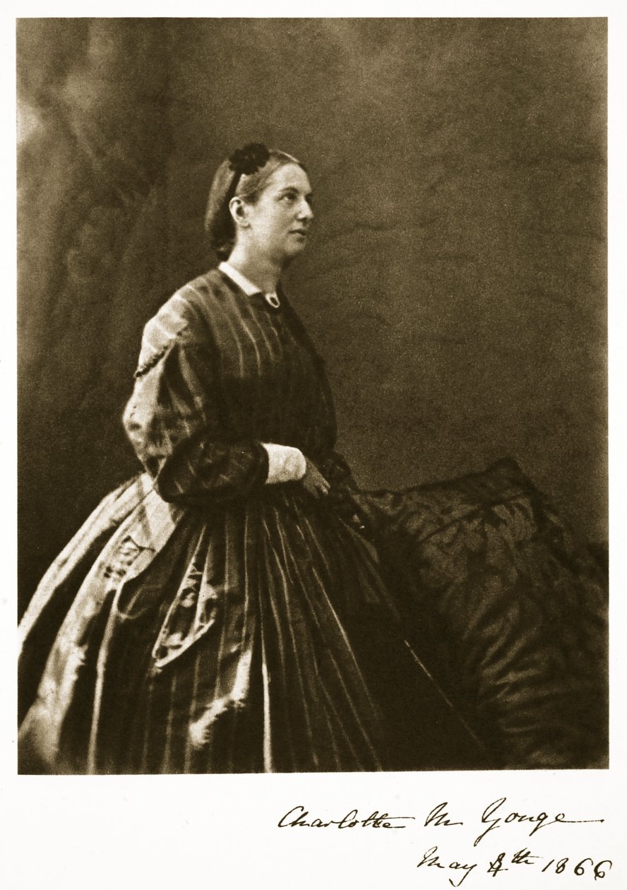 Charlotte M. Yonge, 4 maja 1866 (zdjęcie w sepii) autorstwa Charles Lutwidge Dodgson