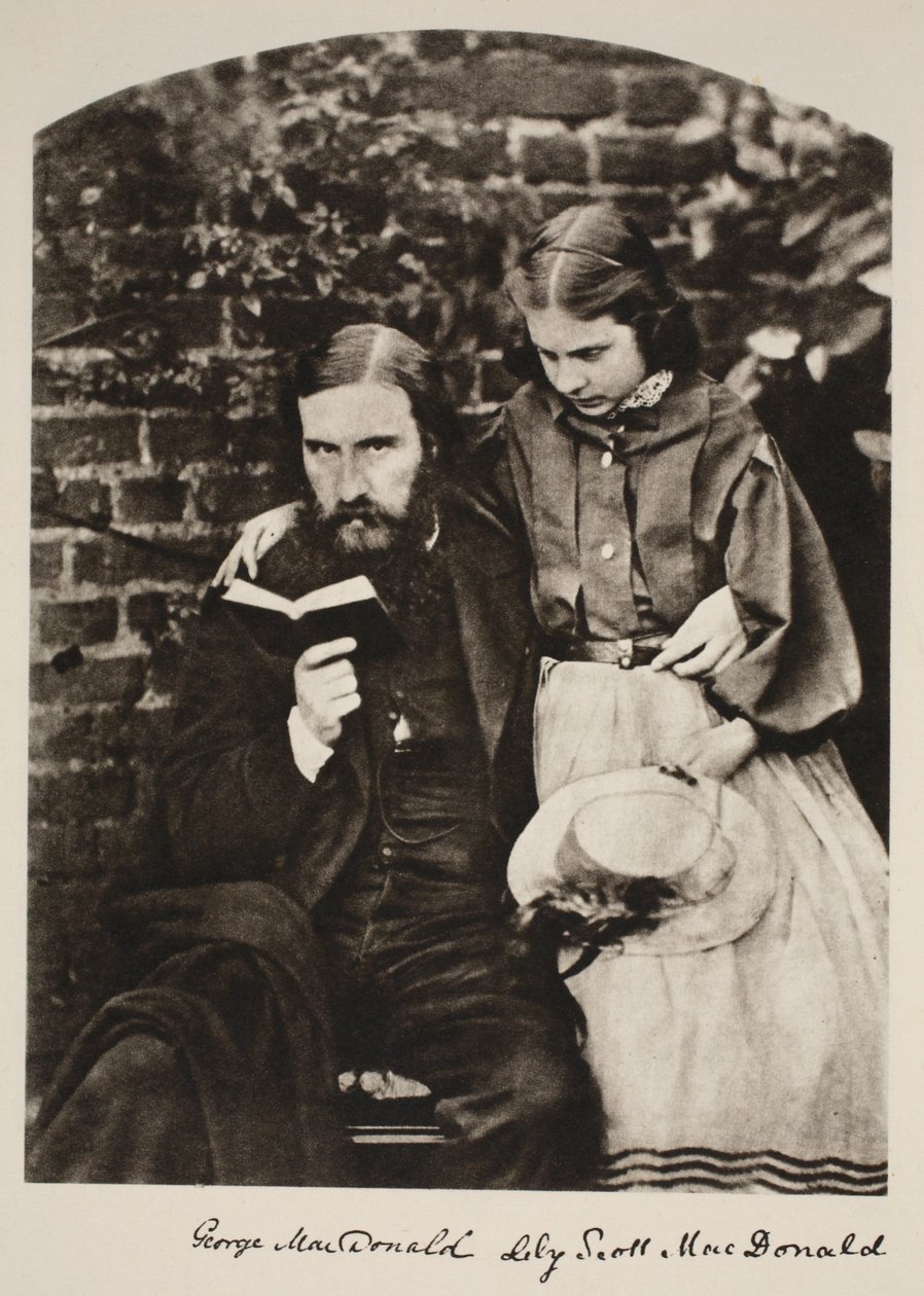 George MacDonald i jego córka Lily, 14 października 1863 (zdjęcie w sepii) autorstwa Charles Lutwidge Dodgson