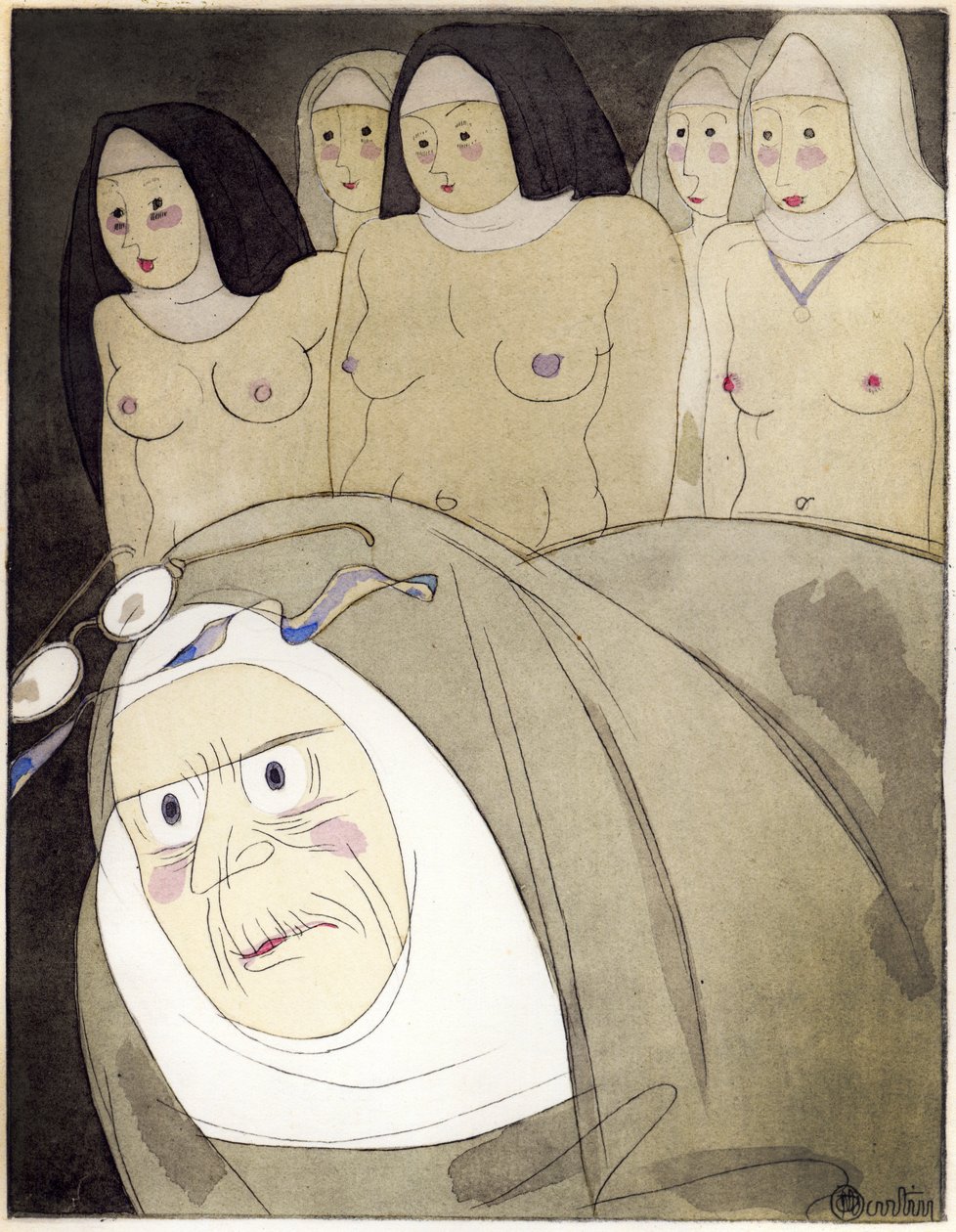 Ilustracja z „Les Contes et Nouvelles en vers de Jean de La Fontaine”, opublikowanej w Librairie de France, Paryż 1930 (pochoir) autorstwa Charles Martin