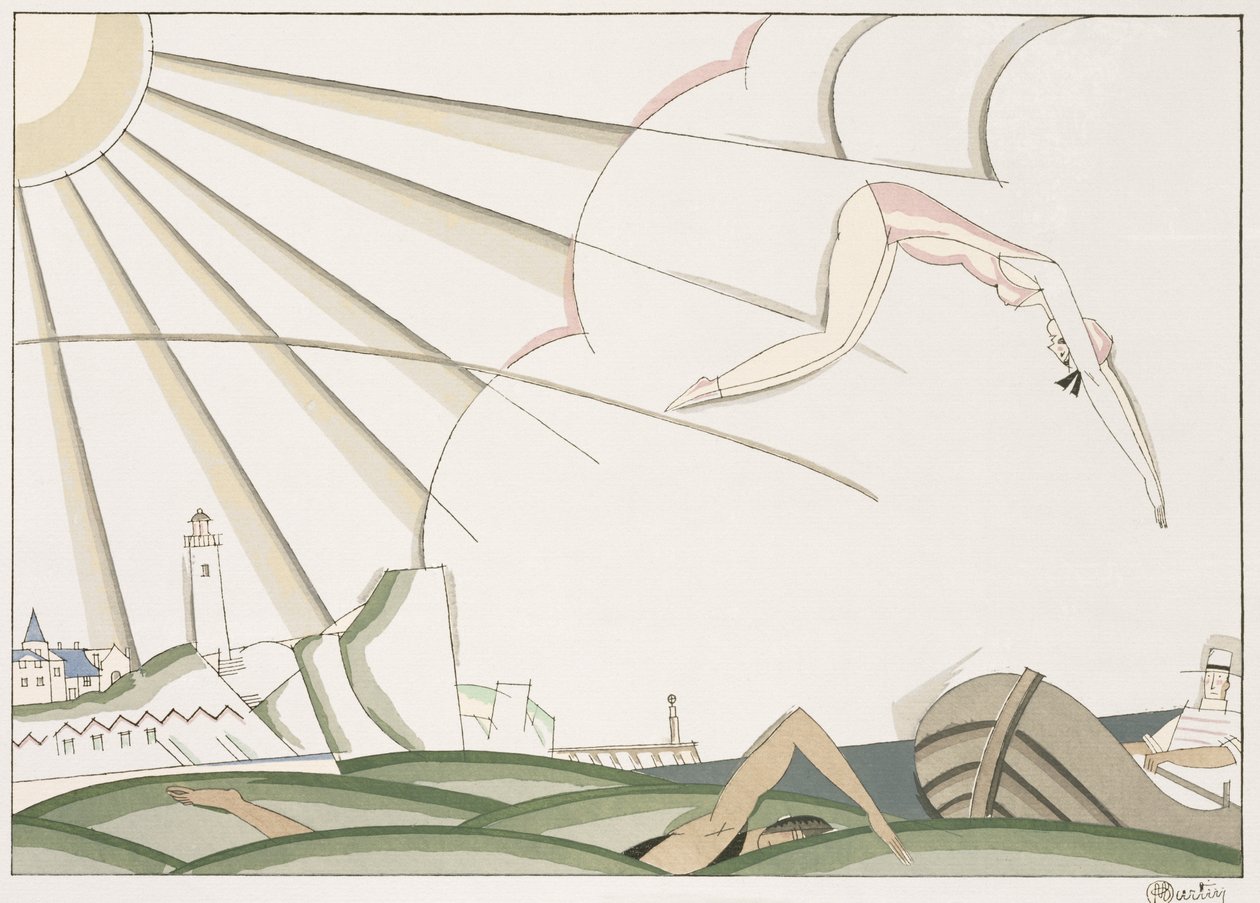 Nurkowanie, ok. 1920 (szablon na papierze) autorstwa Charles Martin