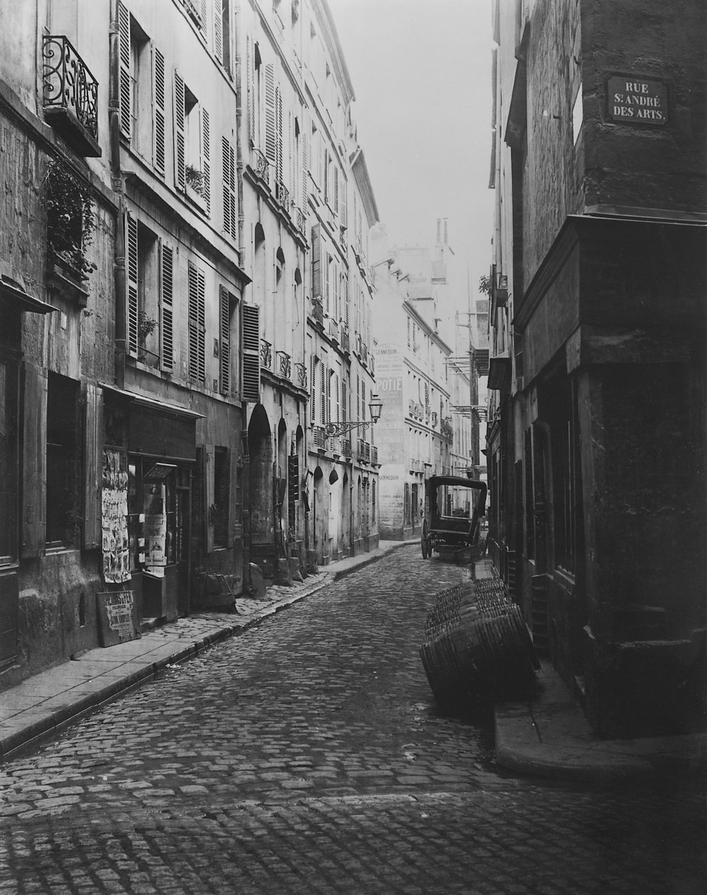 Rue Git-le-Coeur (od Rue Saint-Andre-des-Arts), Paryż, 1858-78 autorstwa Charles Marville