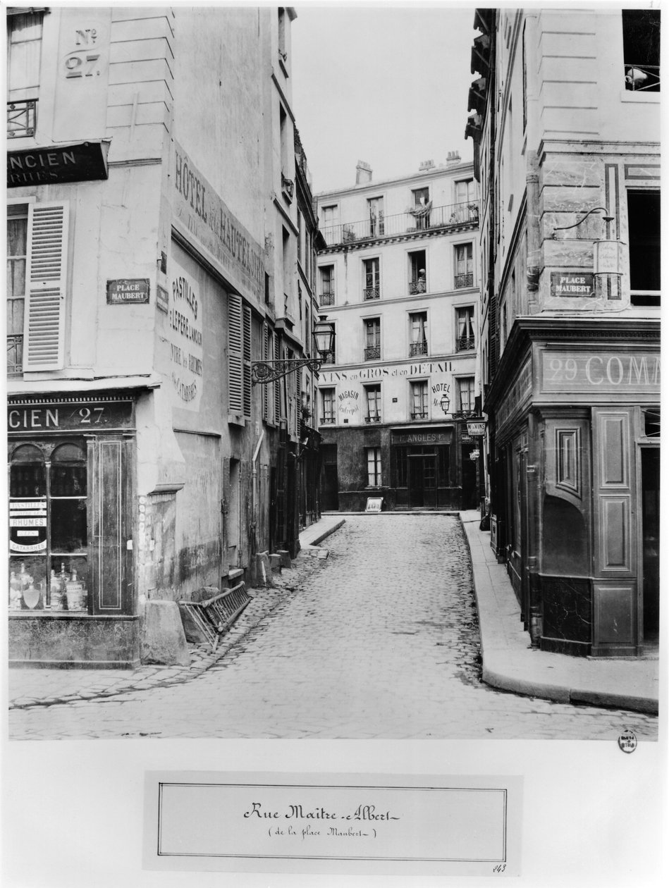 Rue Maitre Albert (od Place Maubert) Paryż, 1858-78 autorstwa Charles Marville