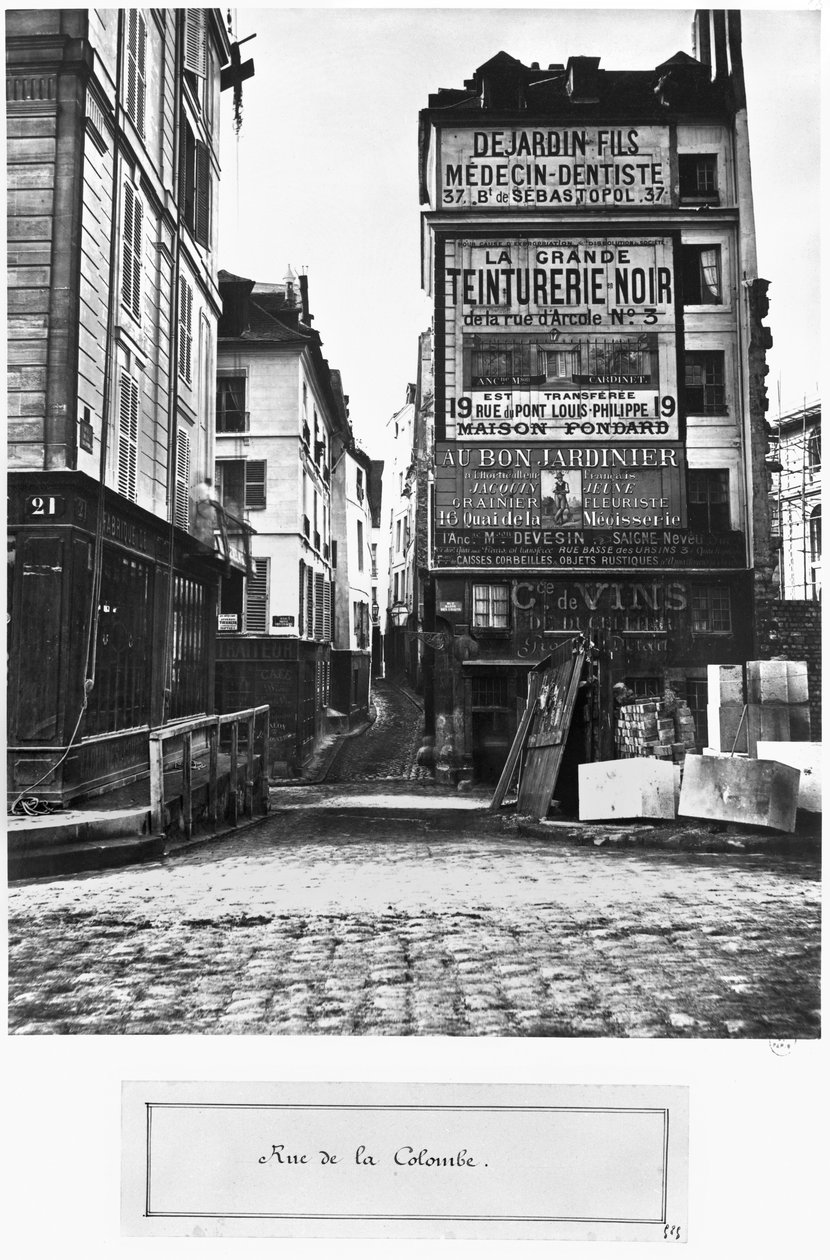 Rue de la Colombe, Paryż, 1858-78 autorstwa Charles Marville