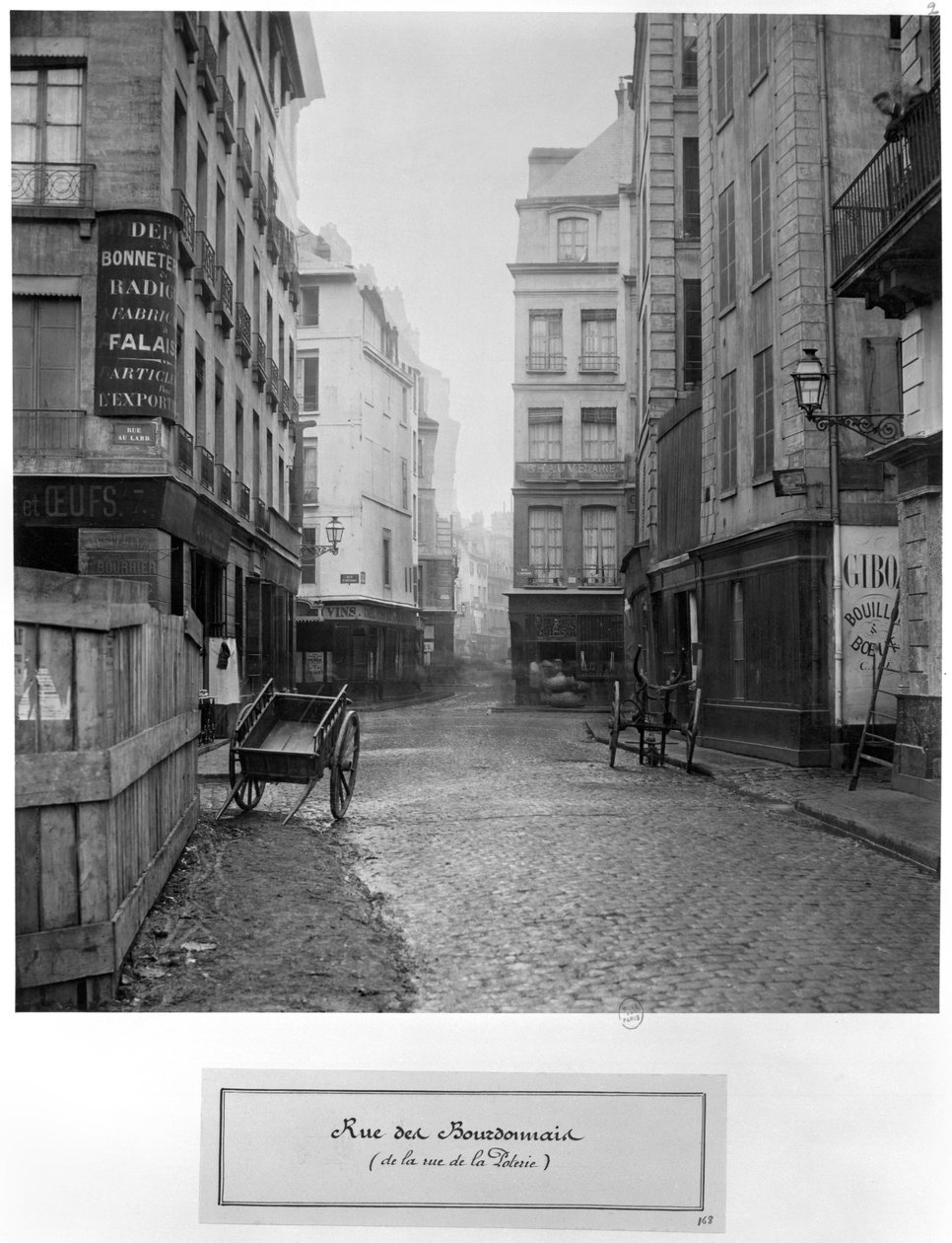 Rue des Bourdonnais (od rue de la Poterie) Paryż 1858-78 autorstwa Charles Marville