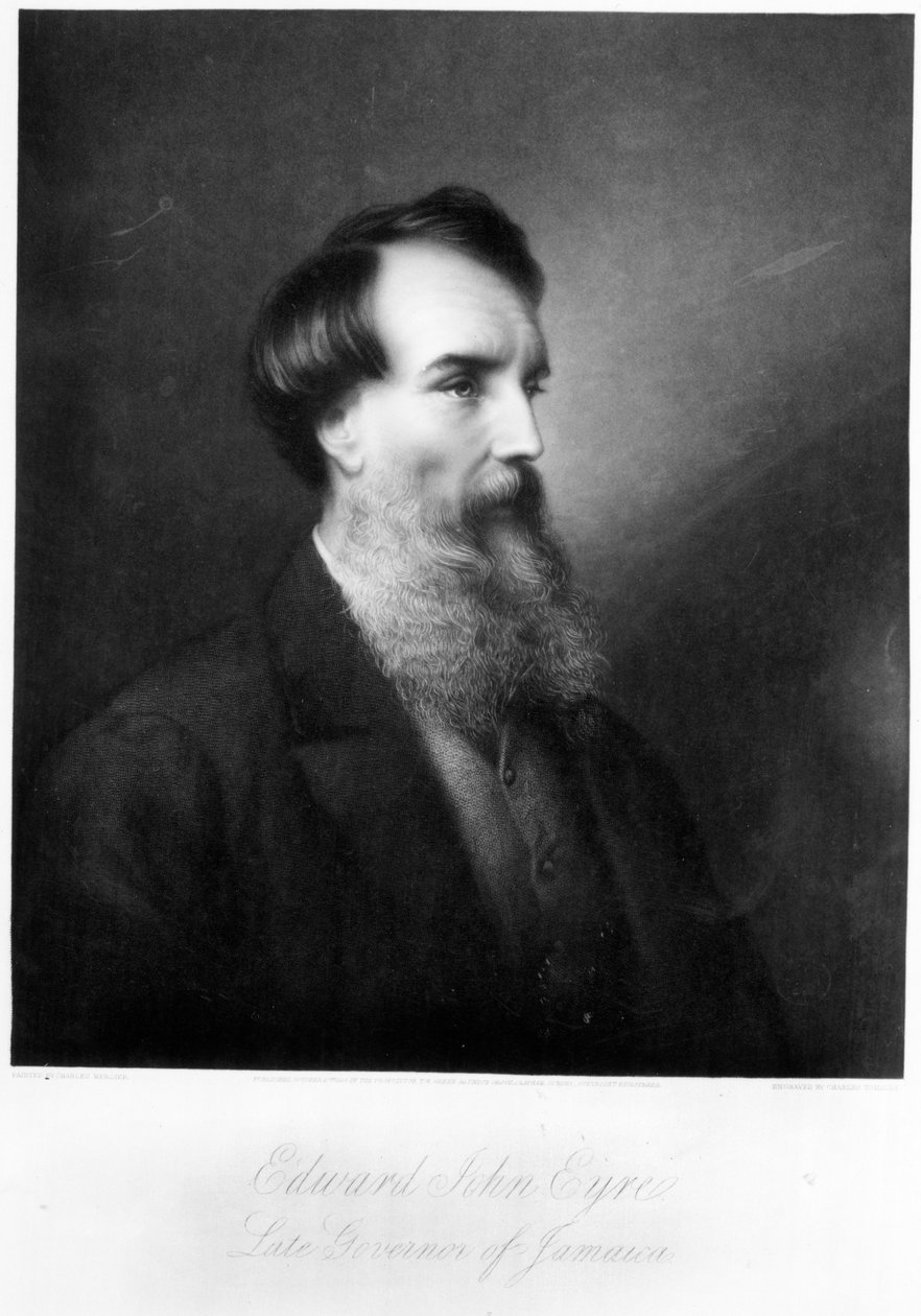 Edward John Eyre, wyryty przez Charlesa Algernona Tomkinsa, ok. 1901 r. autorstwa Charles Mercier
